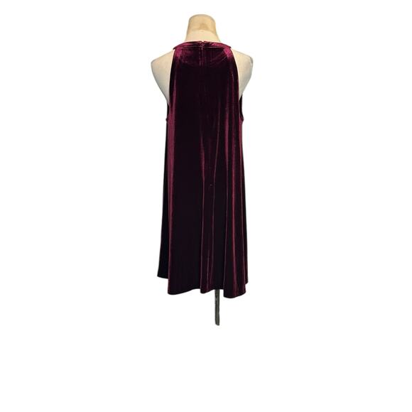 Cynthia Rowley Burgundy Velvet Sleeveless Trapeze Dress Size Medium - Picture 16 of 16